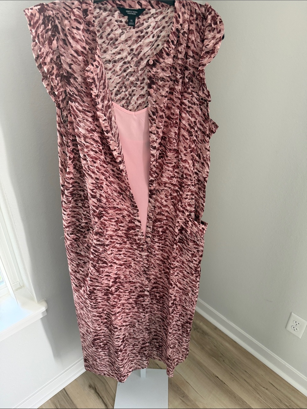 Simply Vera Vera Wang Pink Patterned Midi Dress
